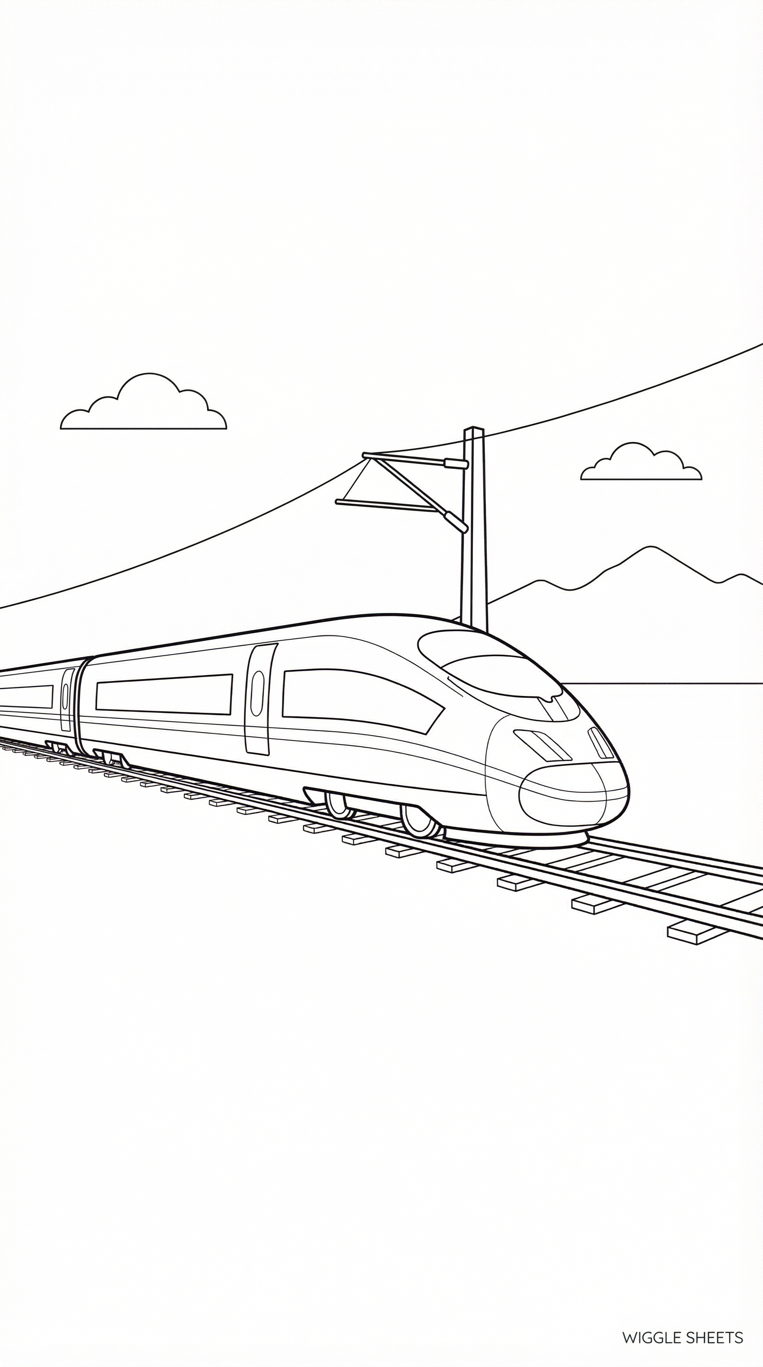 Fast Electric Train Coloring Page